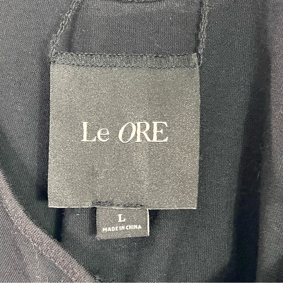 Le Ore Amalfi Cross Back Cotton-Blend Tank in Black Size Large - Picture 6 of 7